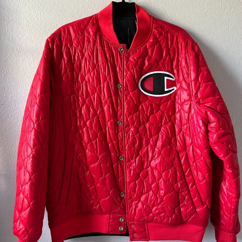 Vintage Reversible Mens Champion Bomber Puffer Jacket
